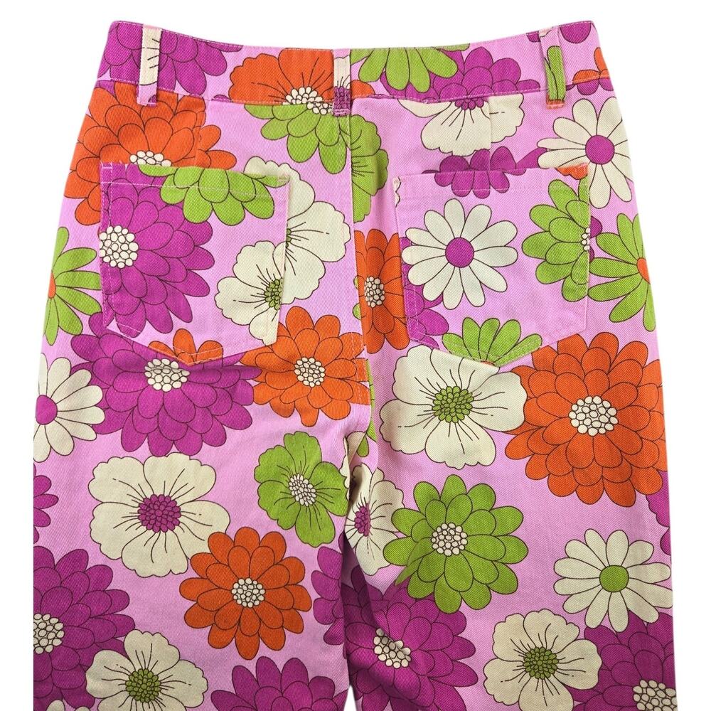 Princess Highway | Bold Flower Print Flair High Rise Jeans | Size 10 - Picture 4 of 5